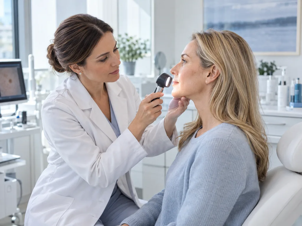 Dermatologische Hautberatung und persönliche Untersuchung